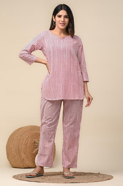 cotton printed night suit set