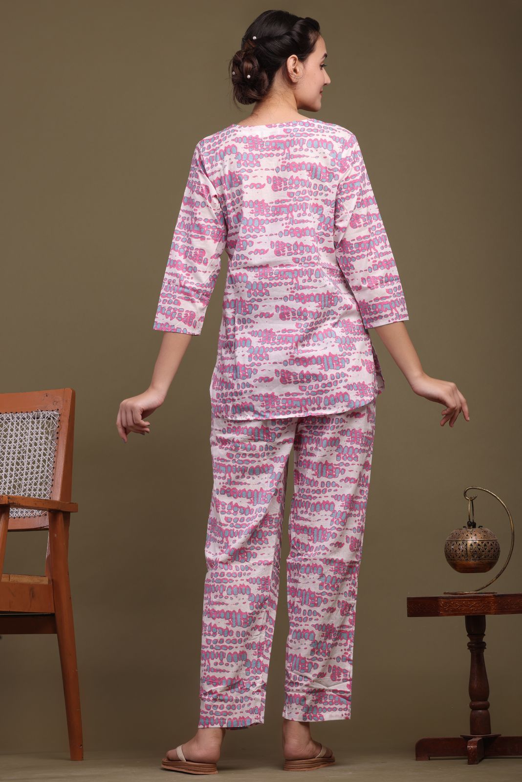 cotton printed night suit set