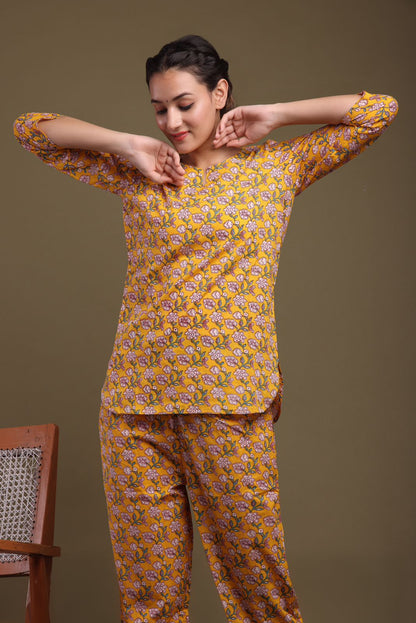 cotton printed night suit set