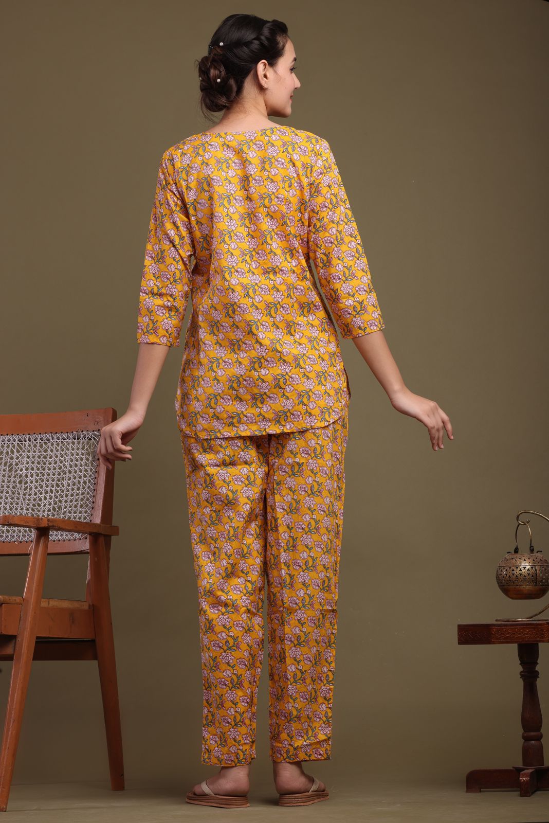 cotton printed night suit set