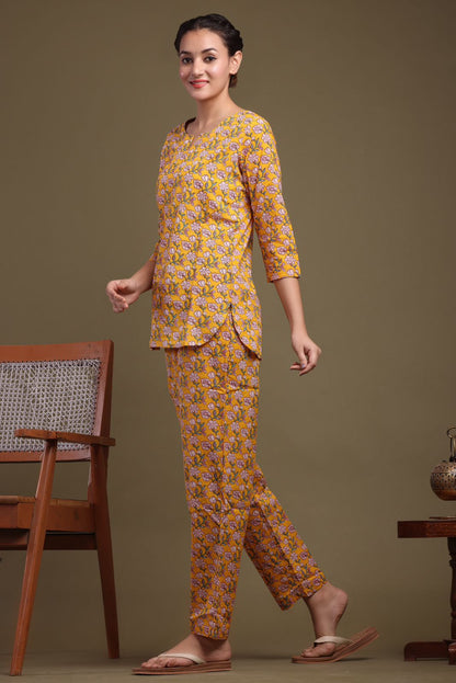 cotton printed night suit set