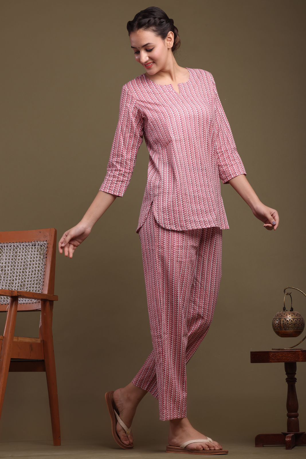 cotton printed night suit set