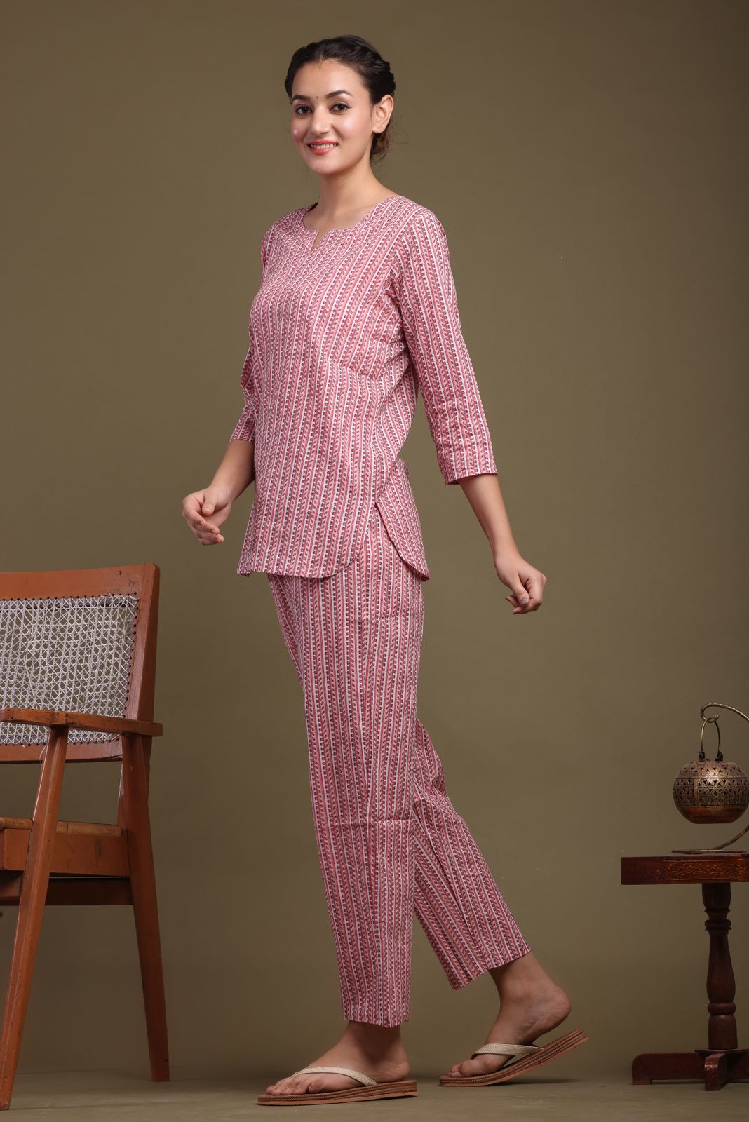 cotton printed night suit set