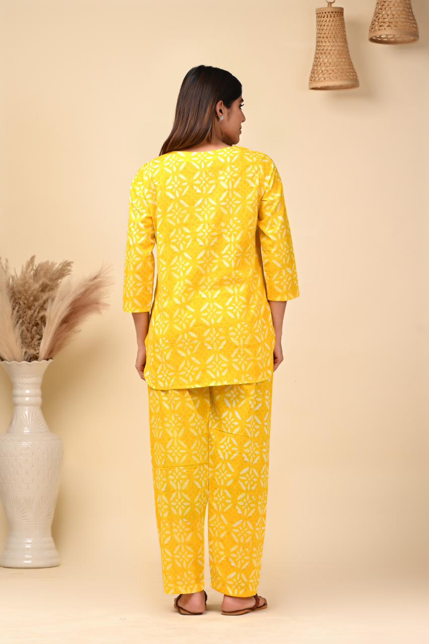 cotton printed night suit set