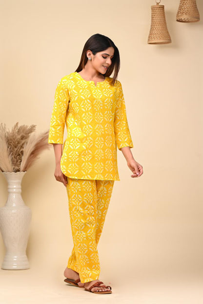 cotton printed night suit set