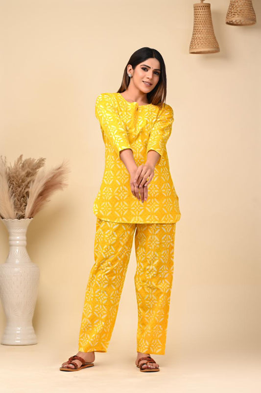 cotton printed night suit set