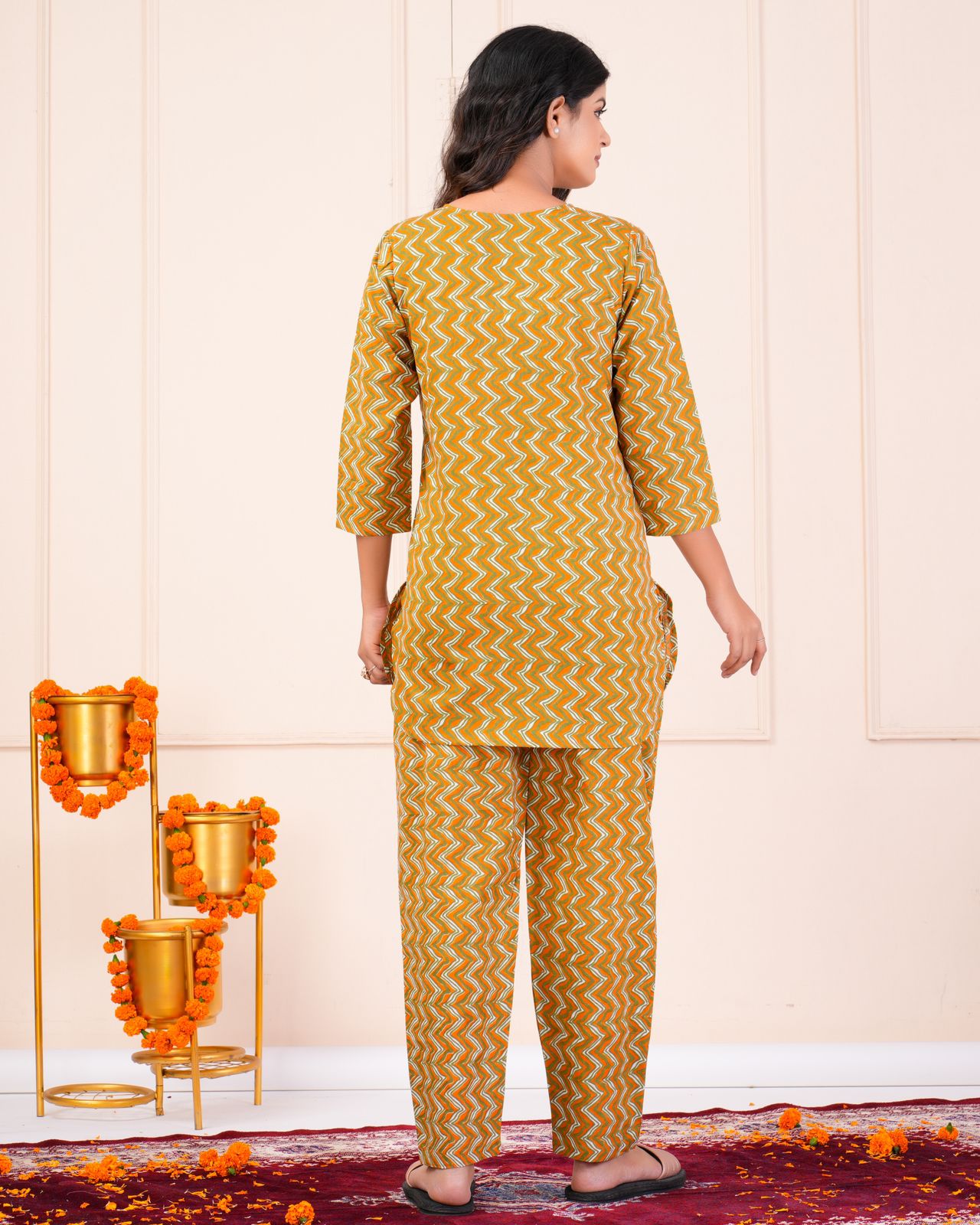 cotton printed night suit set