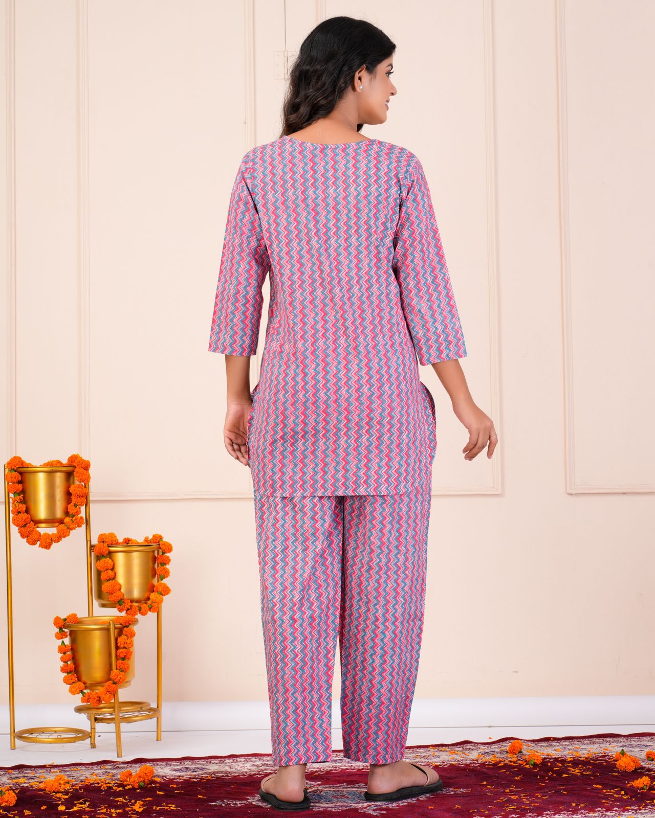 cotton printed night suit set