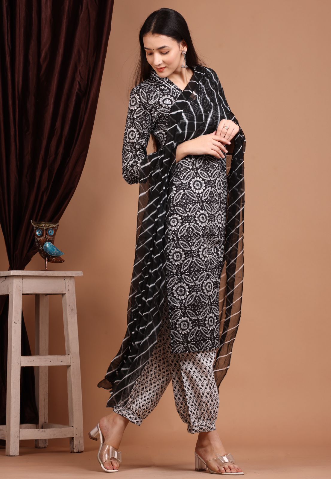 hand block printed kurta set with dupatta