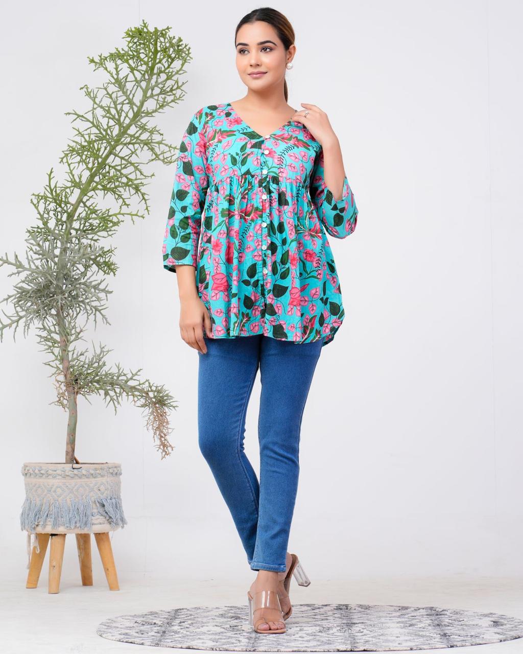 cotton printed top / dress