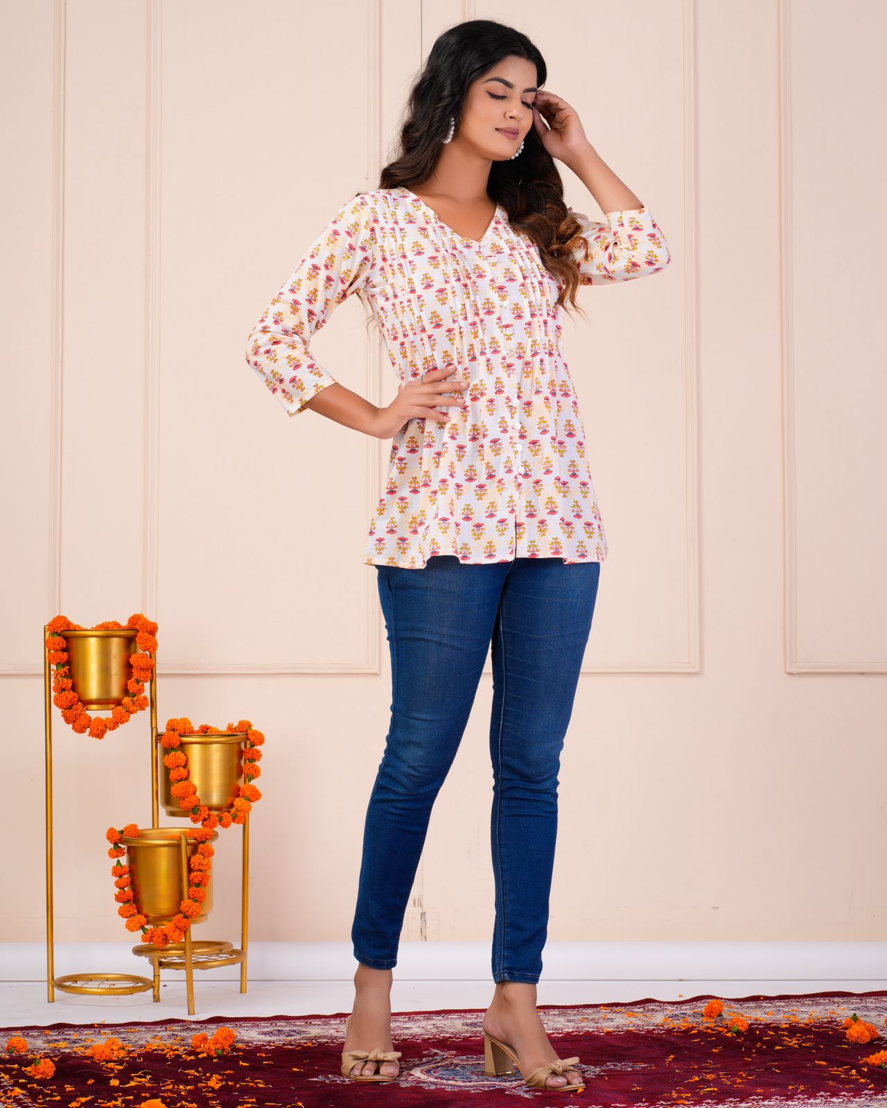 cotton printed top / dress