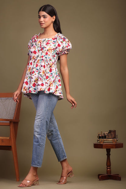 cotton printed top / dress