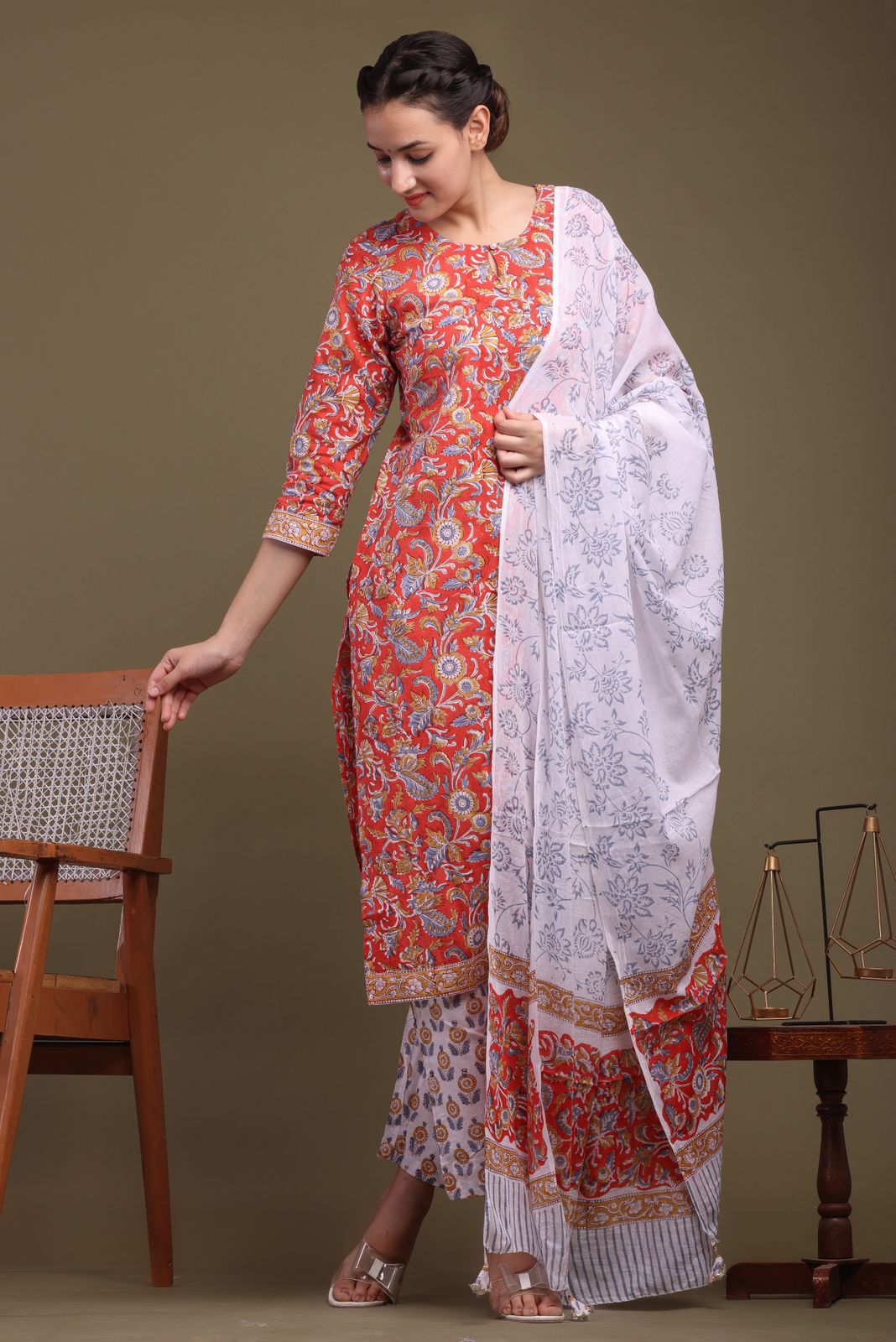 Trendy Women's Beautiful Cotton Printed Gown With Dupatta -  Manmohitfashion.com – ManMohit Fashion