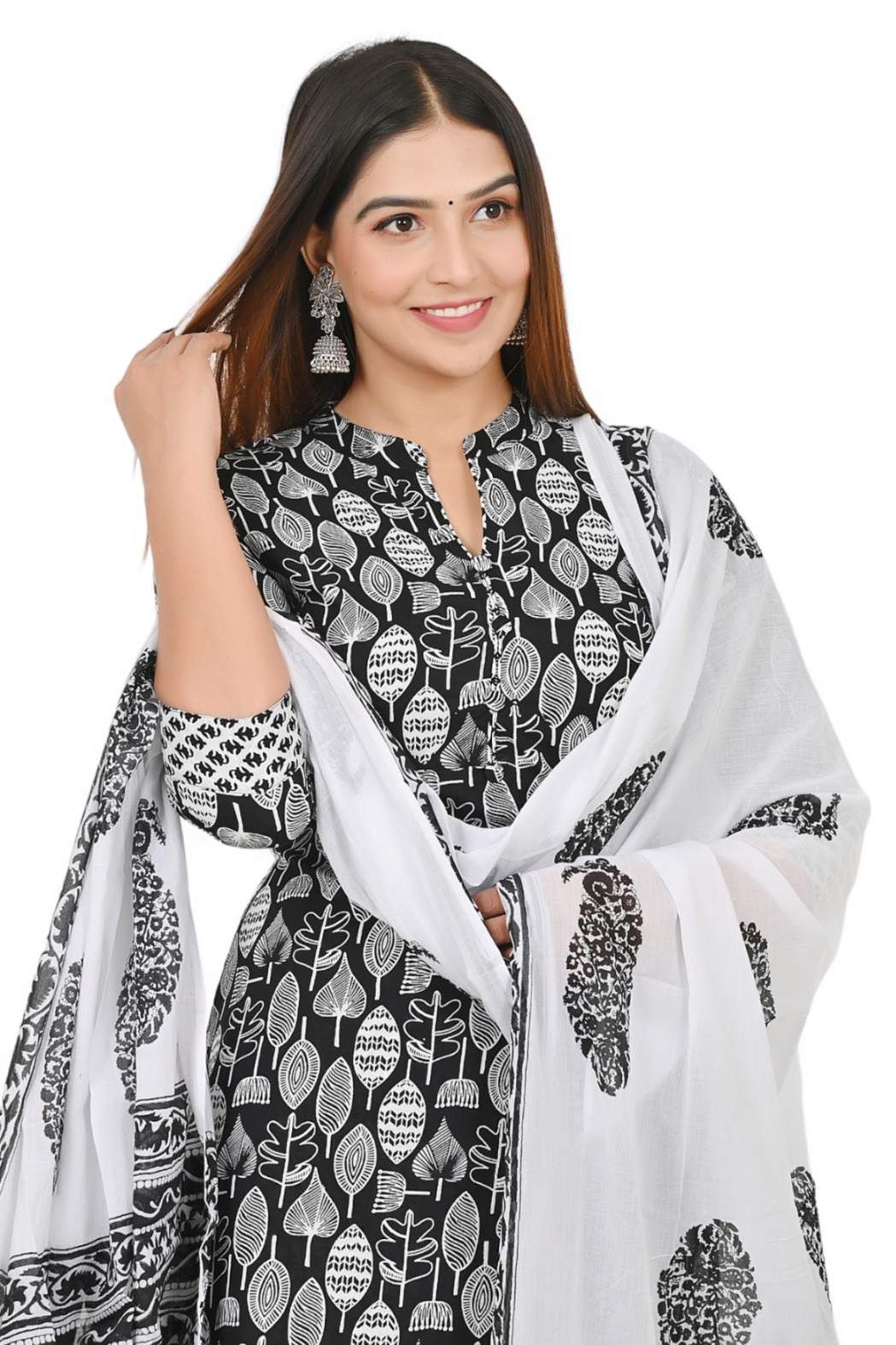 hand block printed kurta set with dupatta